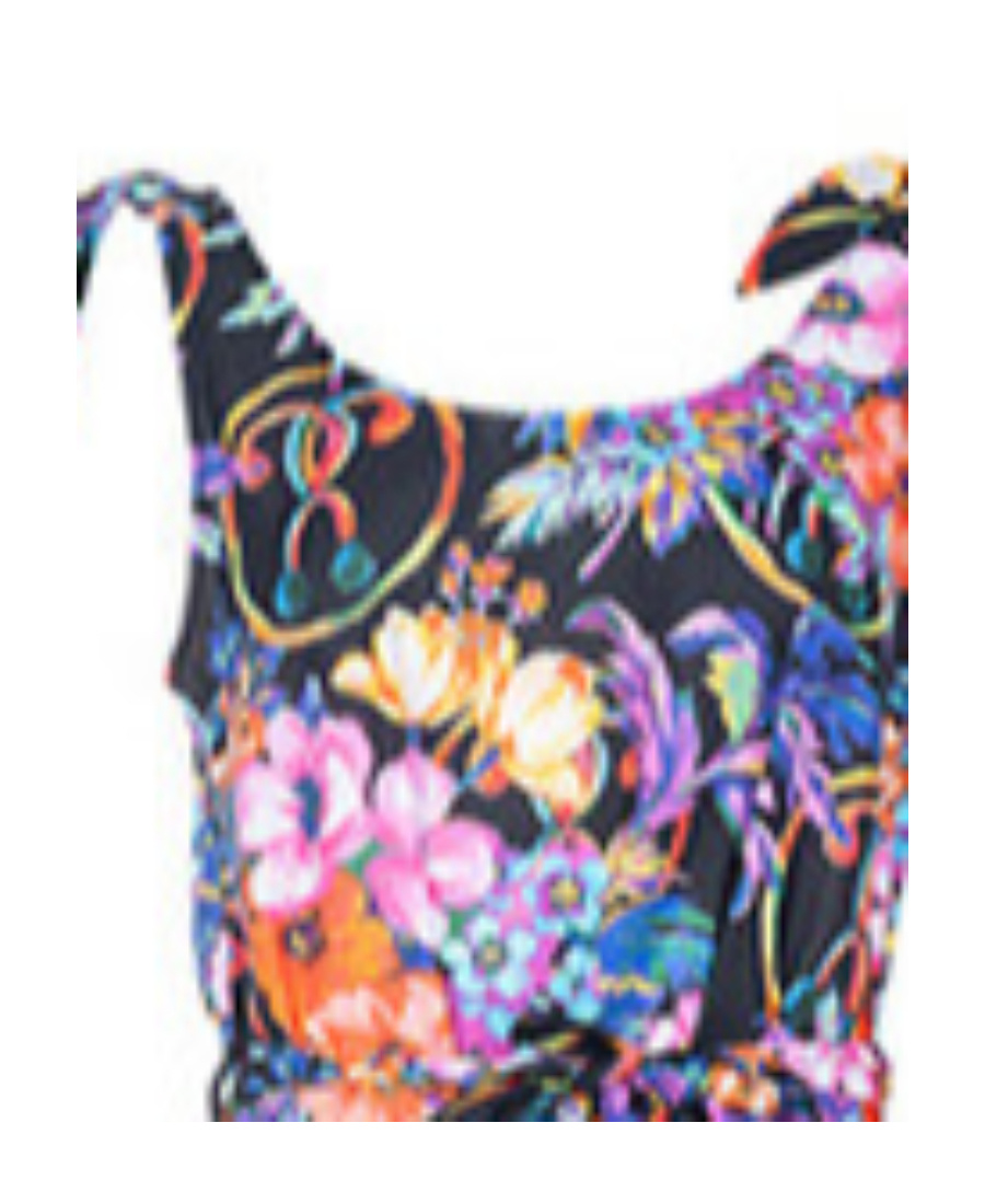 Moschino Black Printed Dress In Multicolor
