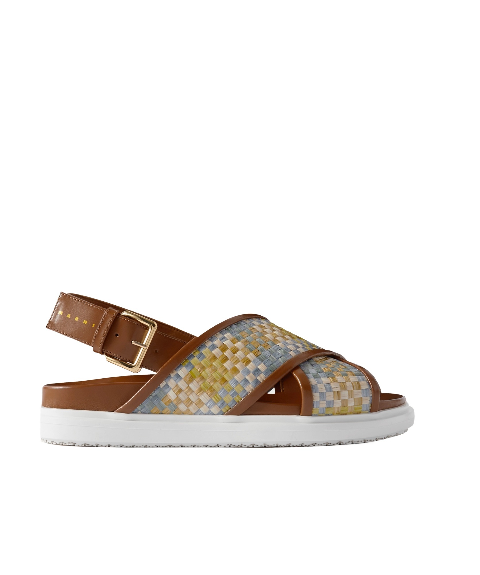 Marni Fussbet Interwoven Slingback Sandals In Multicolor