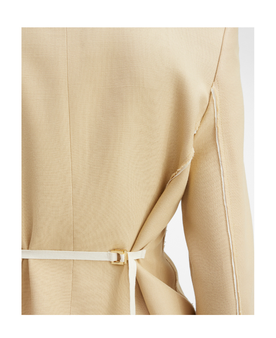 Jacquemus La Veste Caraco Inside-out Blazer In Nude