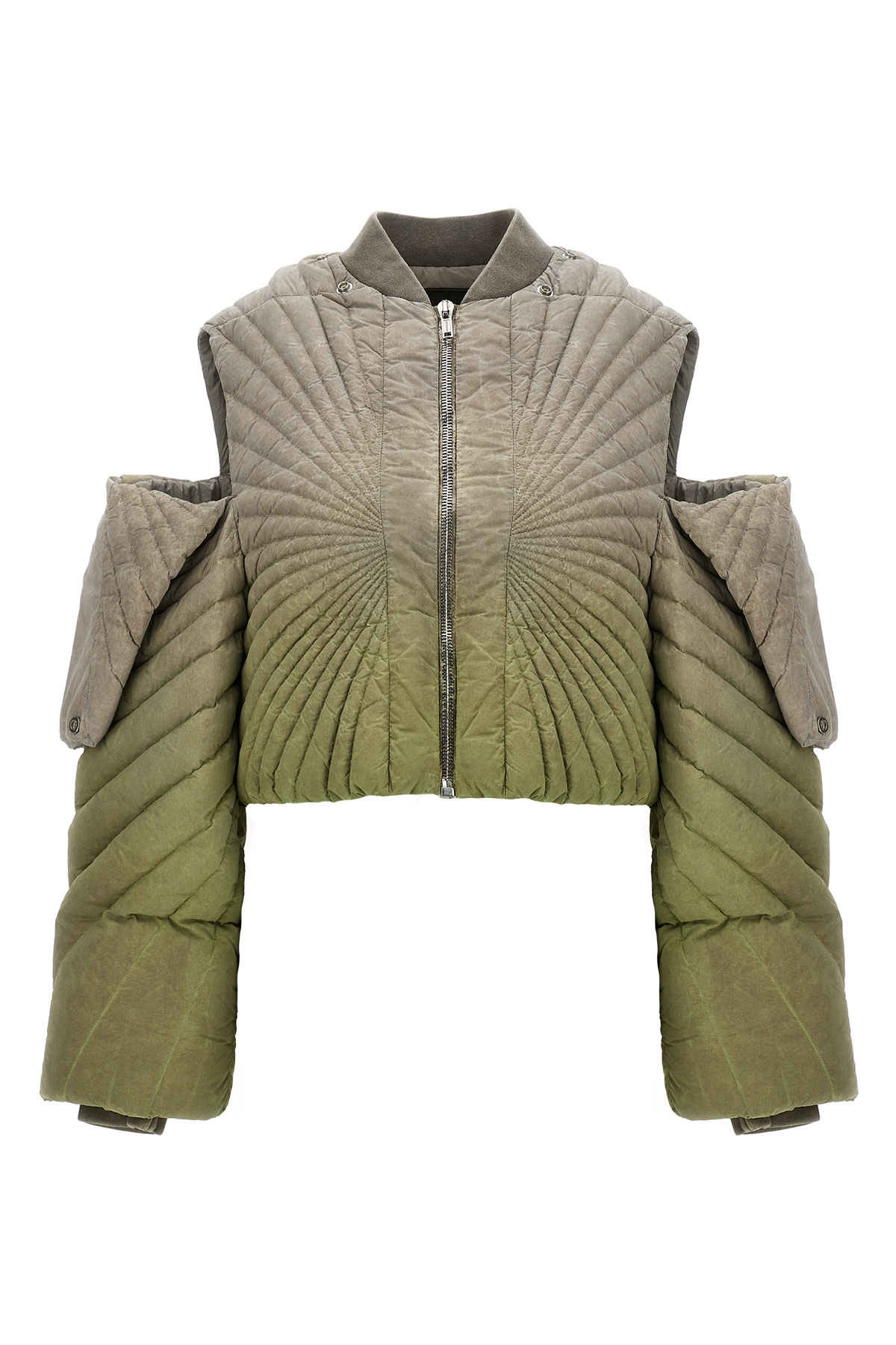 Moncler X Rick Owens Moncler Rick Owens Long-sleeved Zipper Down Jacket In Gray