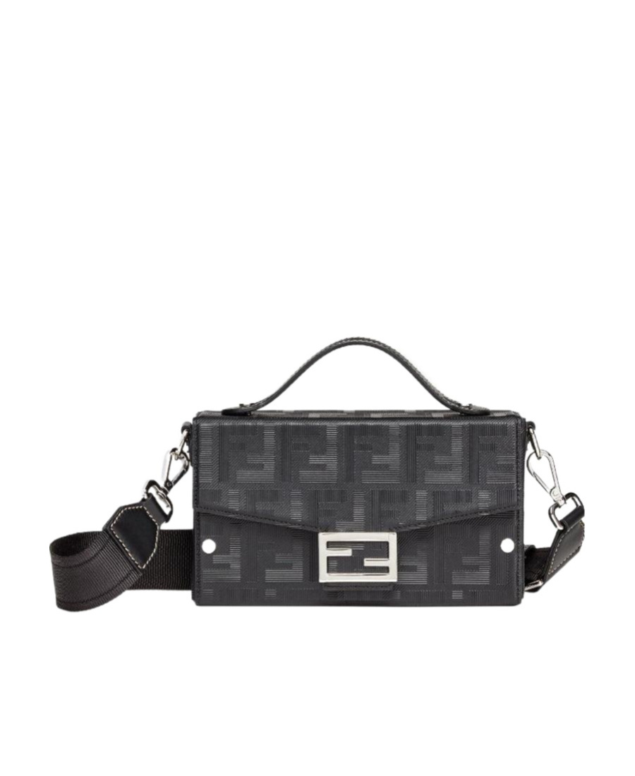 Fendi Baguette Soft Trunk Messenger Bag In Black