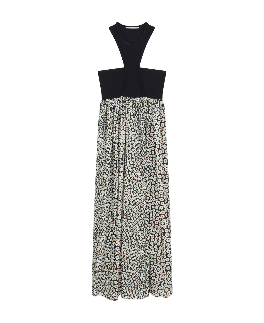 Stella Mccartney Floral Printed Dress In Gray