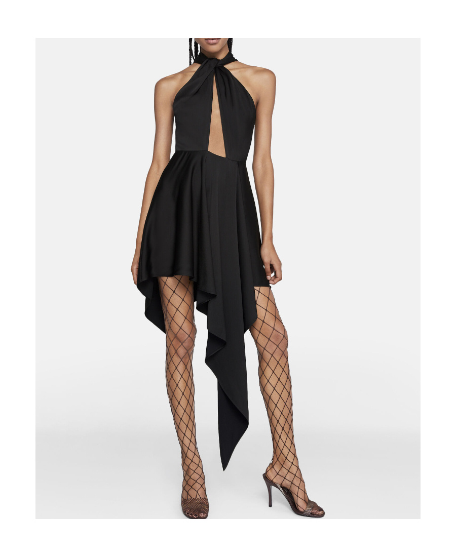 Stella Mccartney Asymmetrical Dress With Halterneck In Black