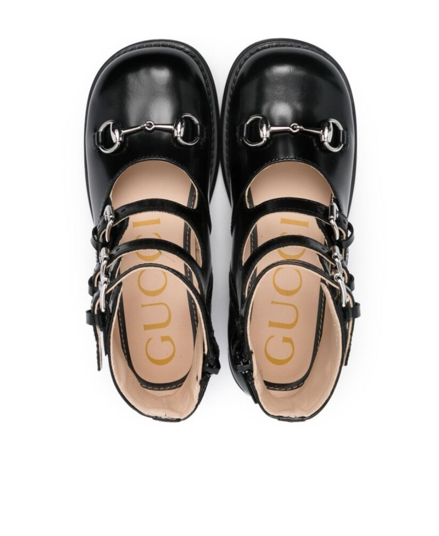 Gucci Horsebit-detail Leather Ballerinas In Black