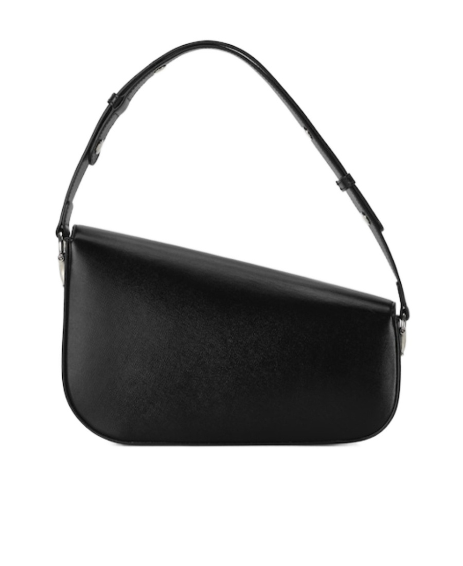 Gucci Leather Shoulder Bag With Iconic Frontal Horsebit In Black