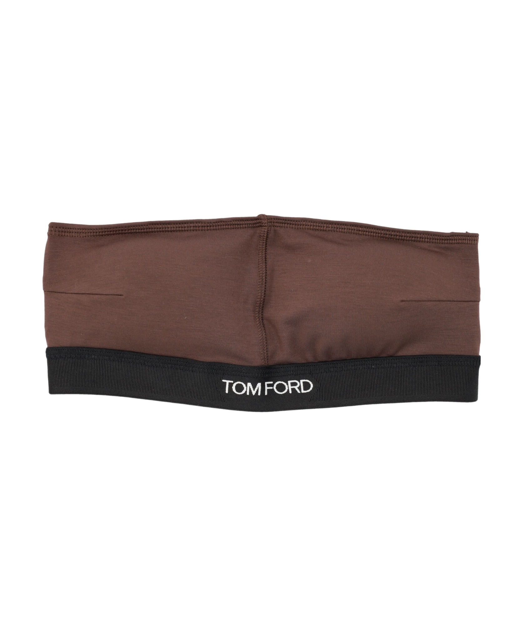 Tom Ford Logo Underband Strapless Bra In Brown