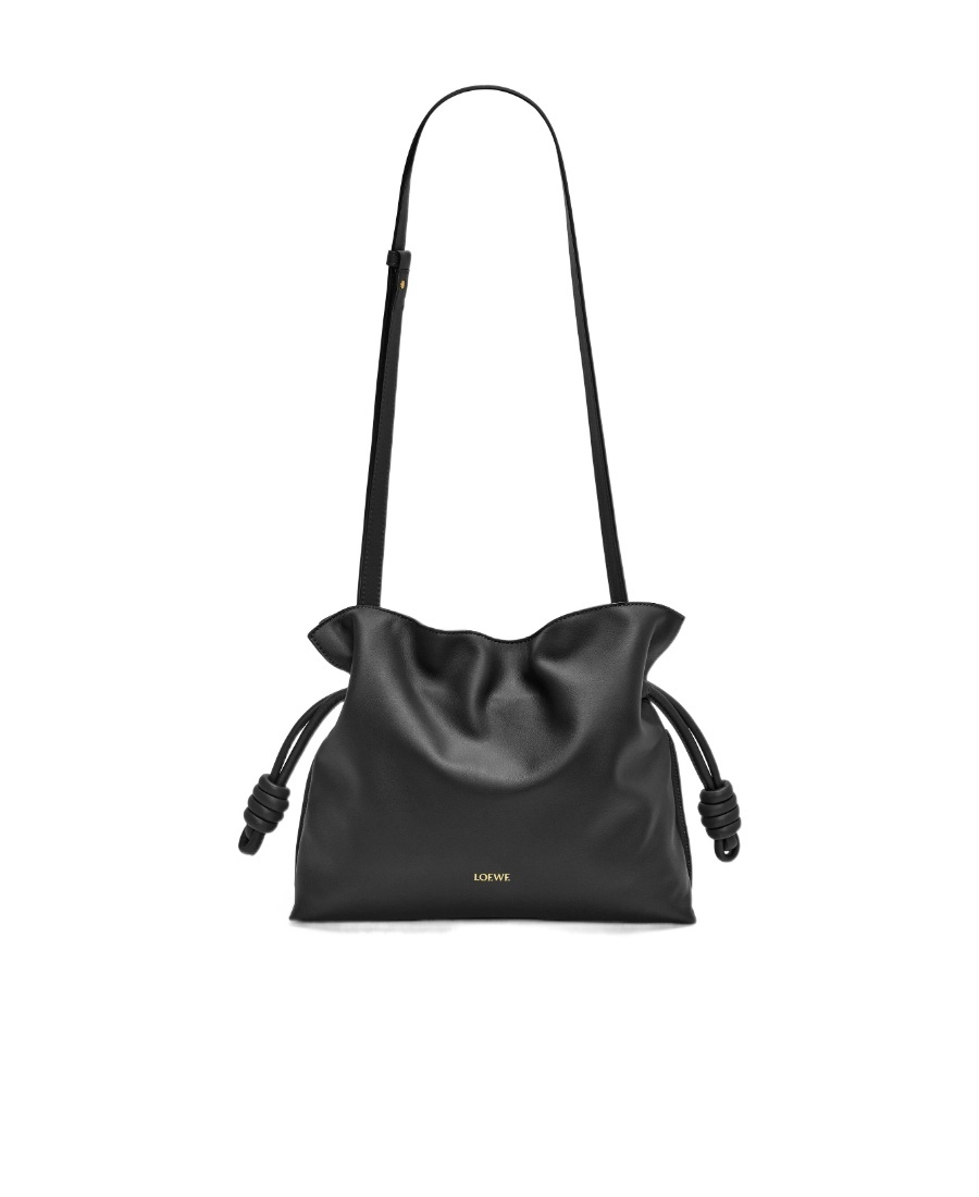 Loewe Flamenco Medium Clutch Bag In Napa Leather In Black