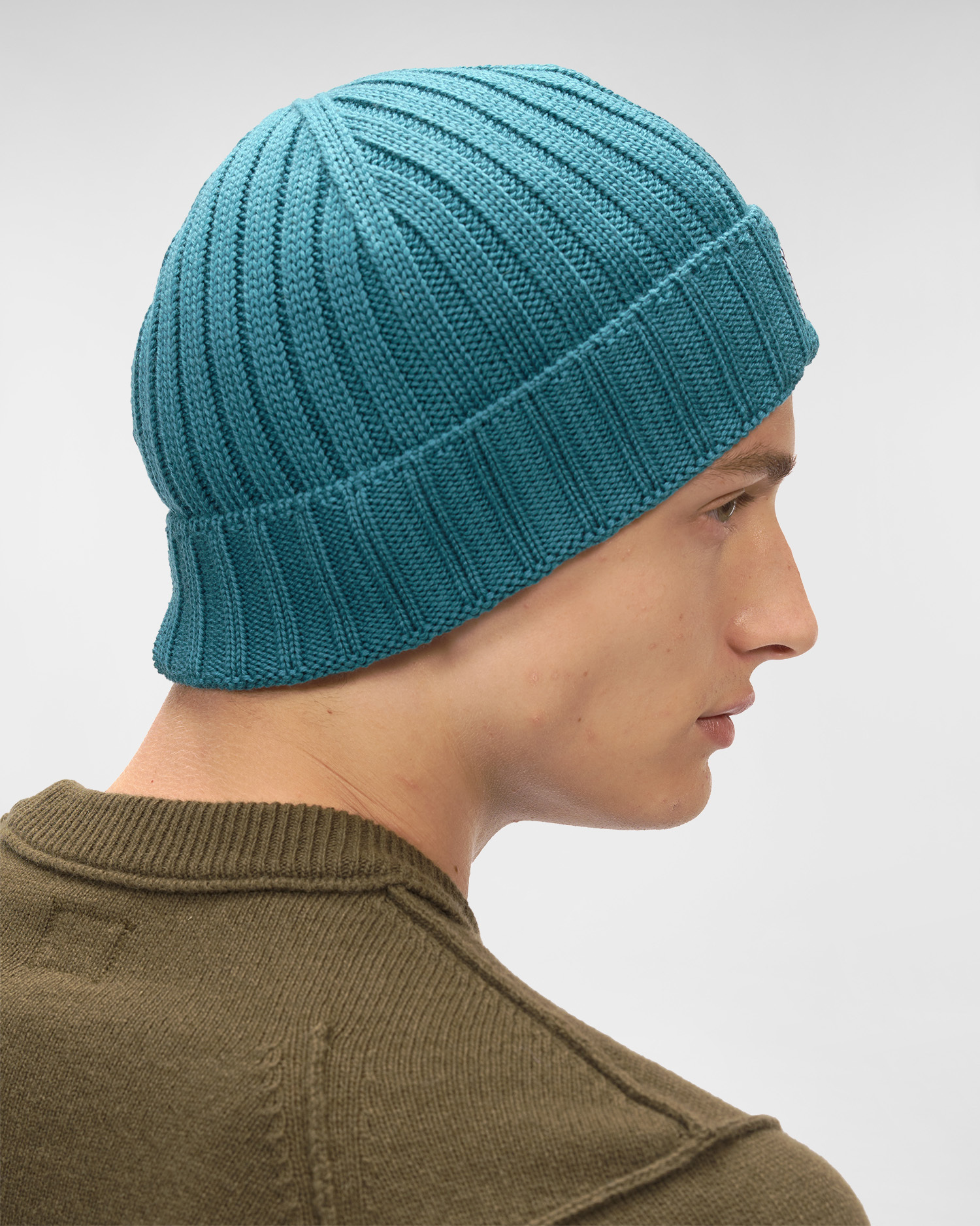 C.p. Company Ribbed-wool Beanie Hat In Blue