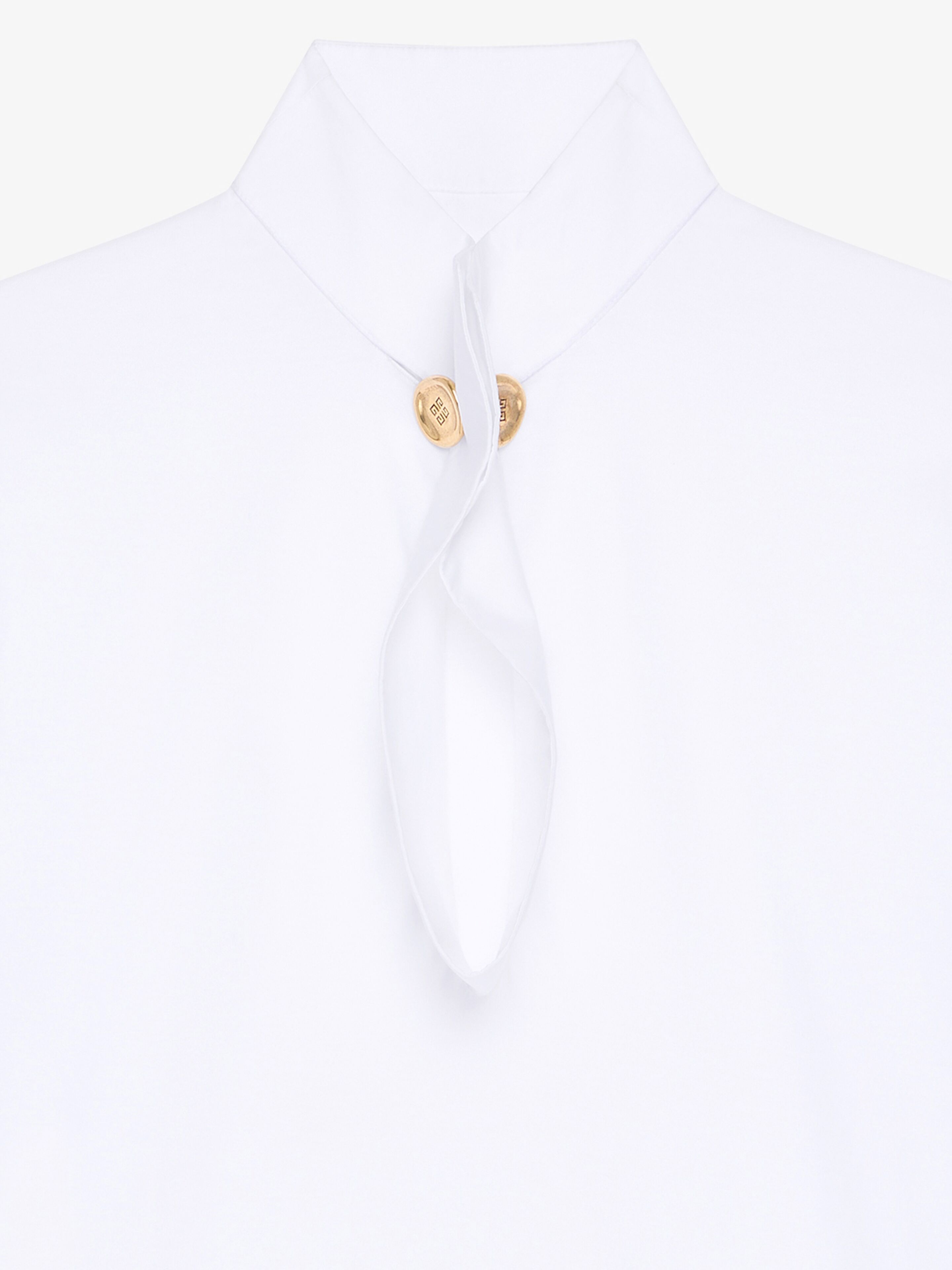 Givenchy T-shirt In Cotton With Buttoned Collar In White