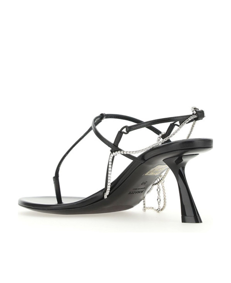 Khaite Linden 65mm Crystal-chain Sandals In Black