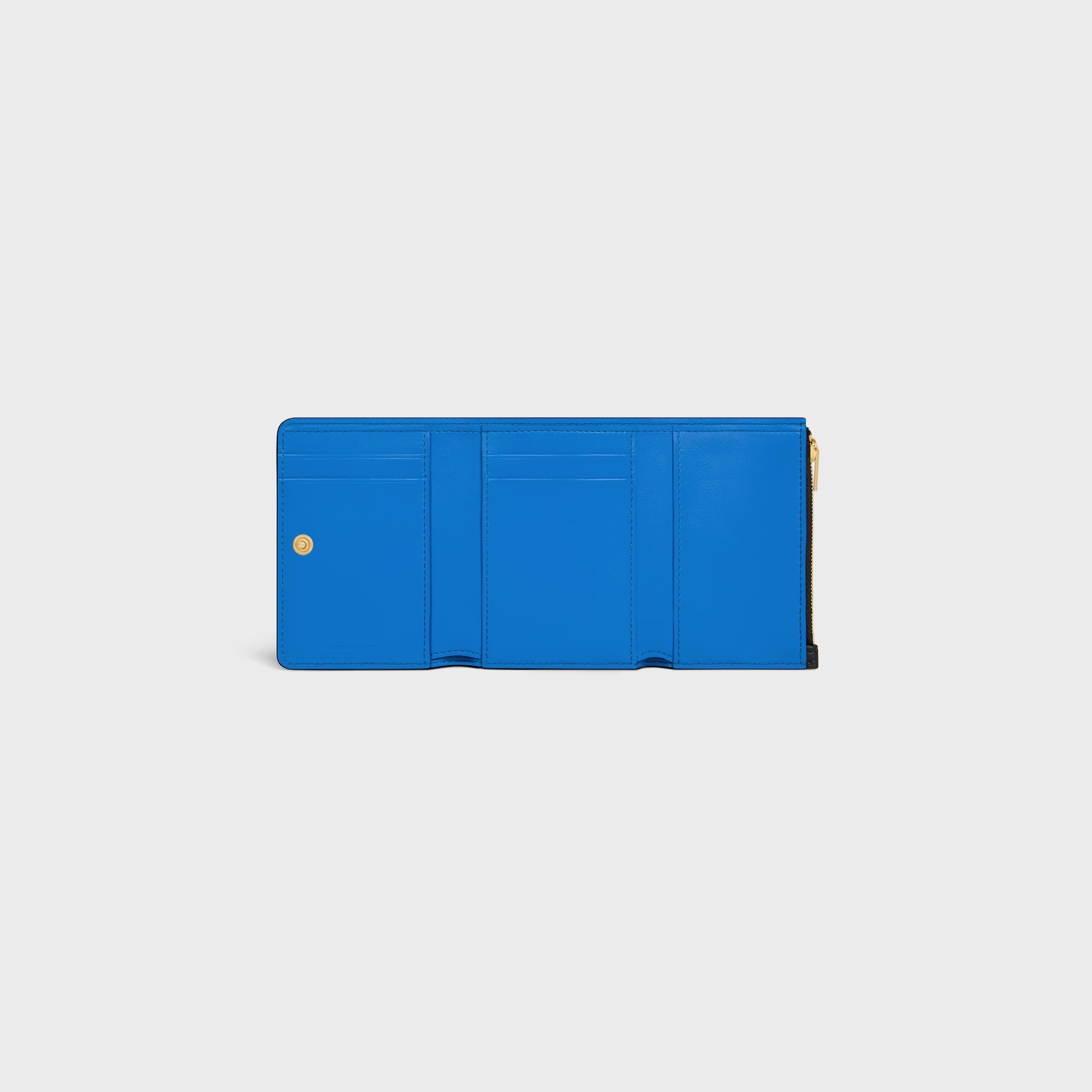 Celine Fine Wallet In Supple Grained Calfskin In Black