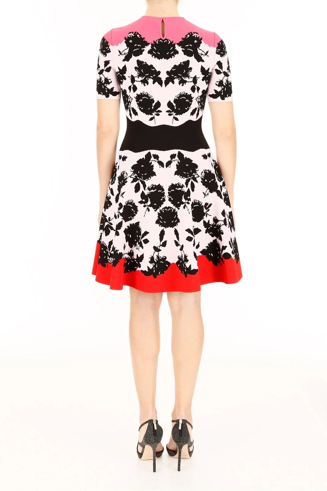 Alexander Mcqueen Trumpet Flower Dress In Black