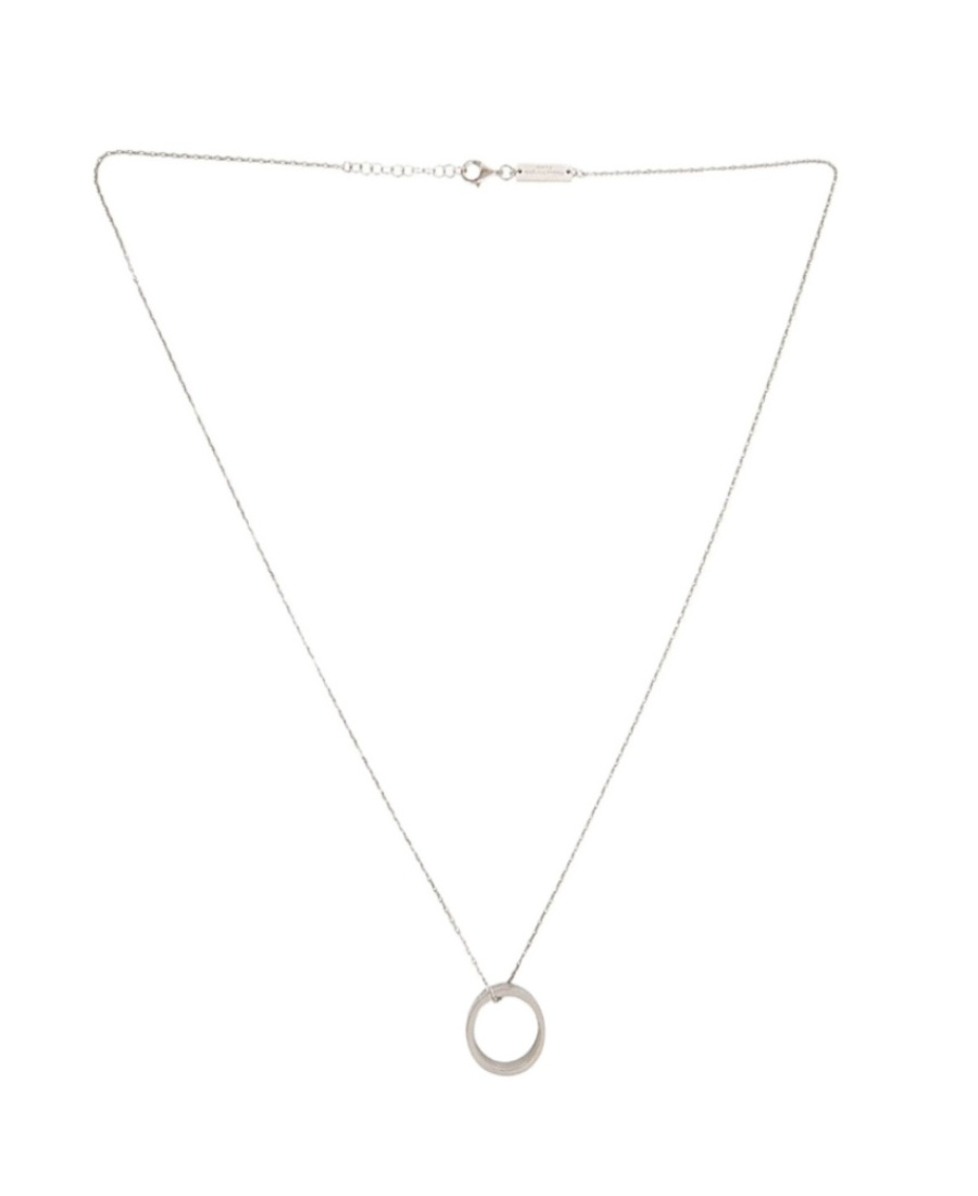 Maison Margiela Engraved-ring Detail Necklace In White