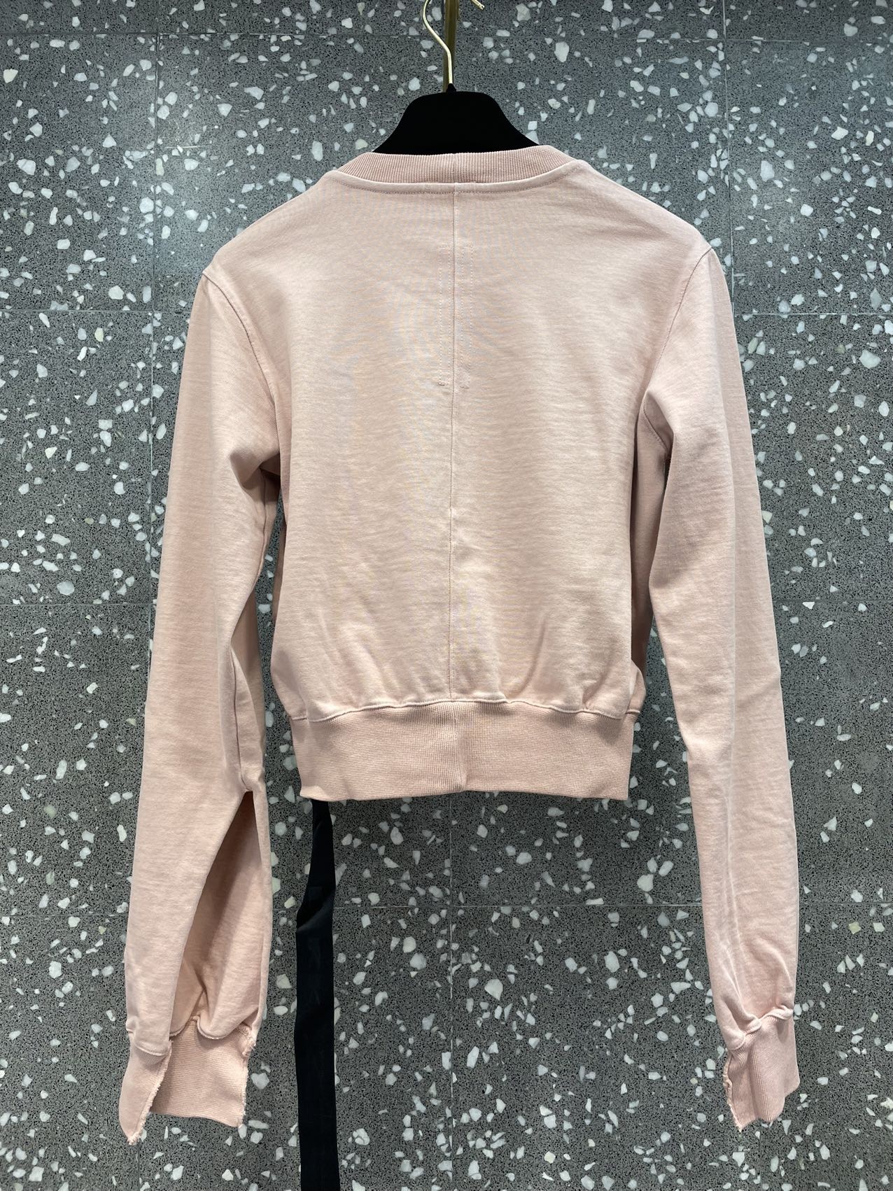 Rick Owens Drkshdw Strap-detail Cropped Cotton Sweater In Pink
