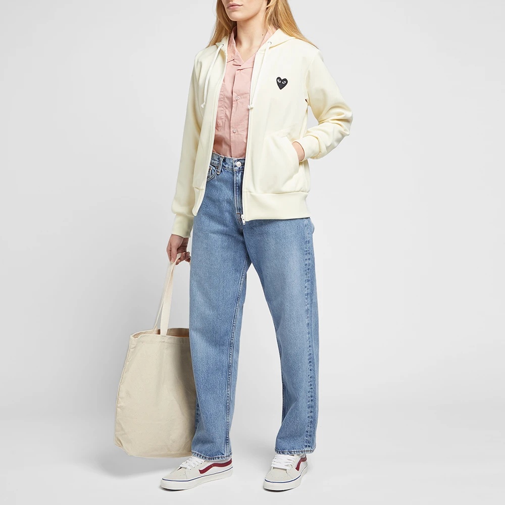 Shop Comme Des Garçons Play Classic Heart-shaped Jacket In White