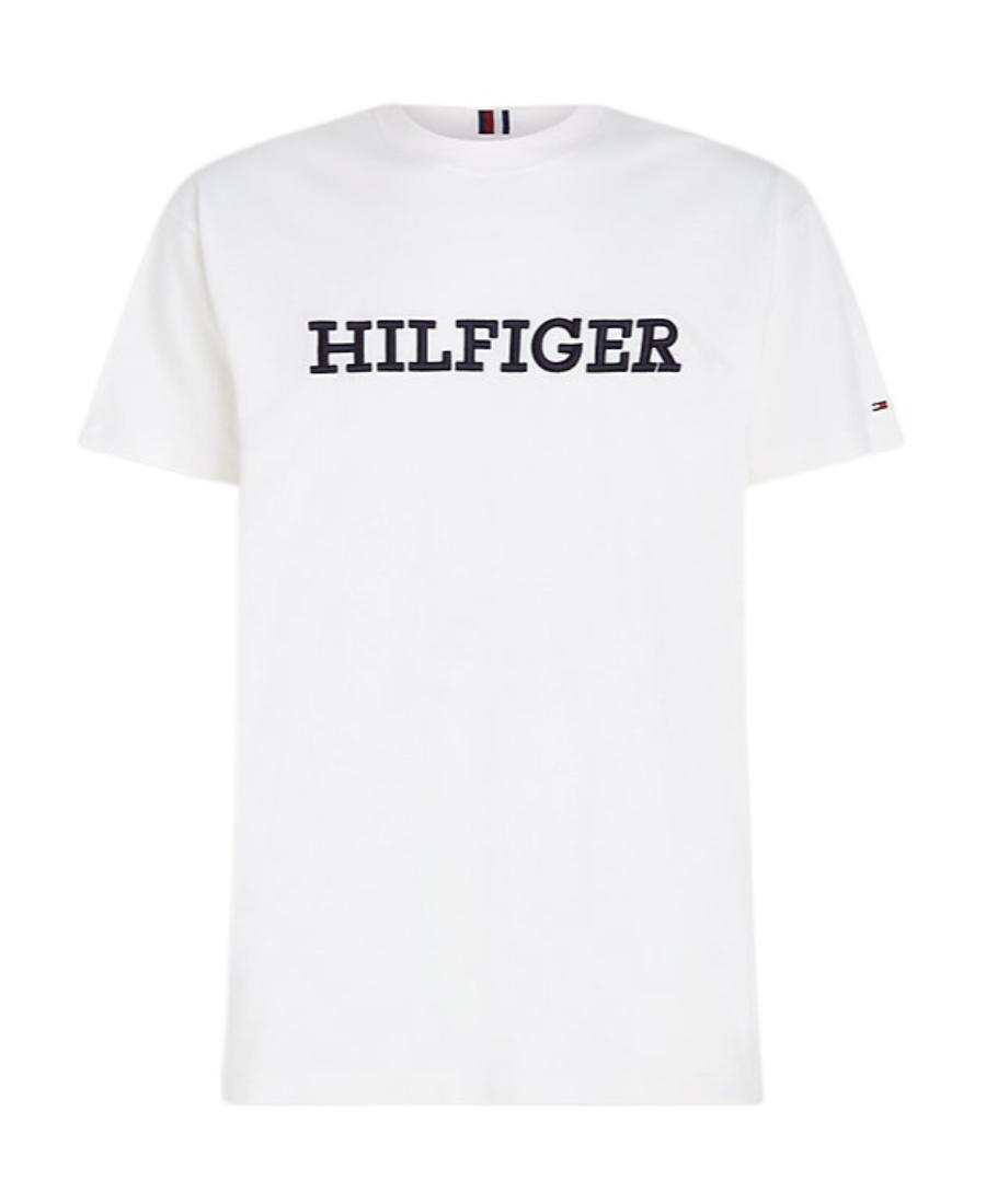 Shop Tommy Hilfiger T-shirt With Round Neck And Short Sleeves In White