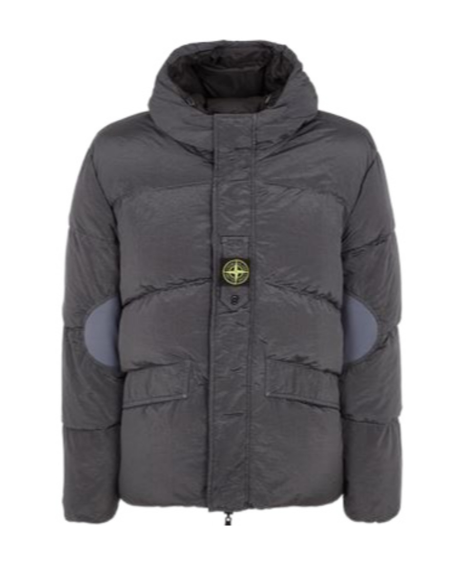 Stone Island Compass-patch Padded Jacket In Gray