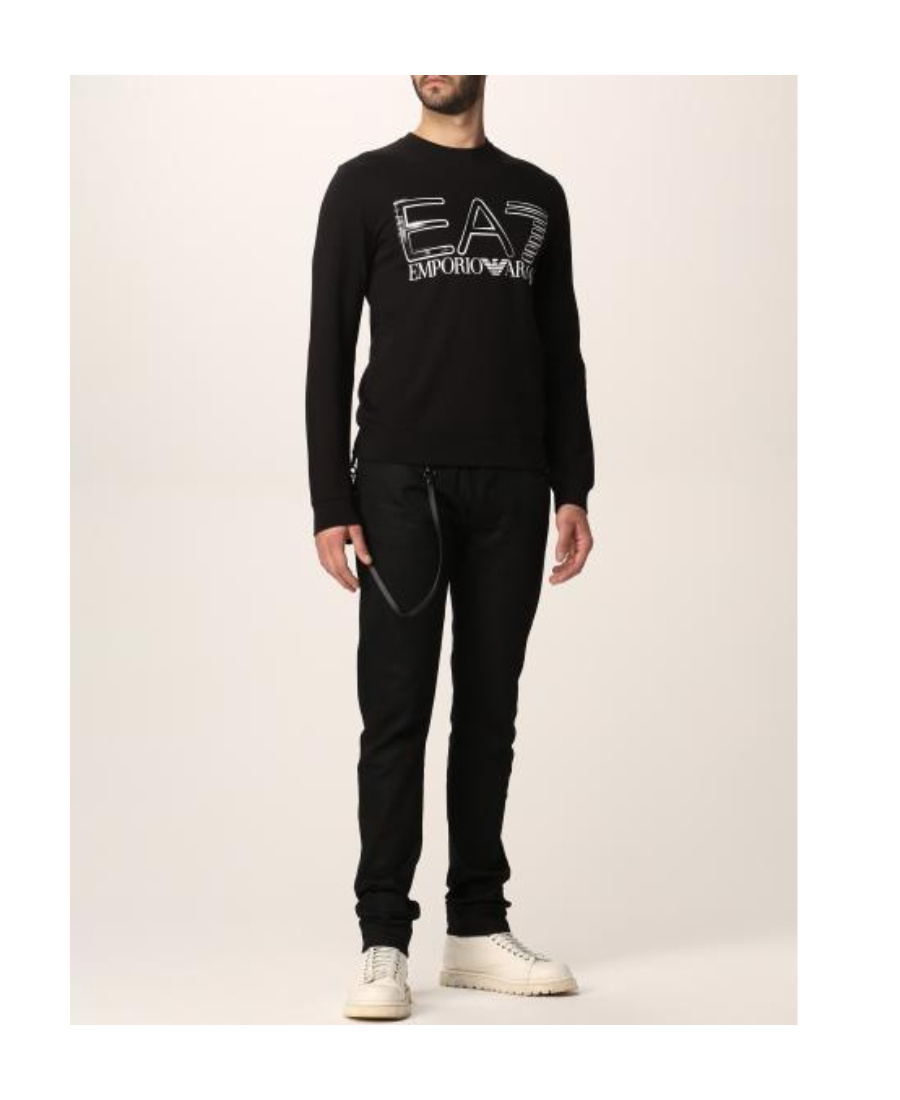Ea7 Logo-print Sweatshirt In Black