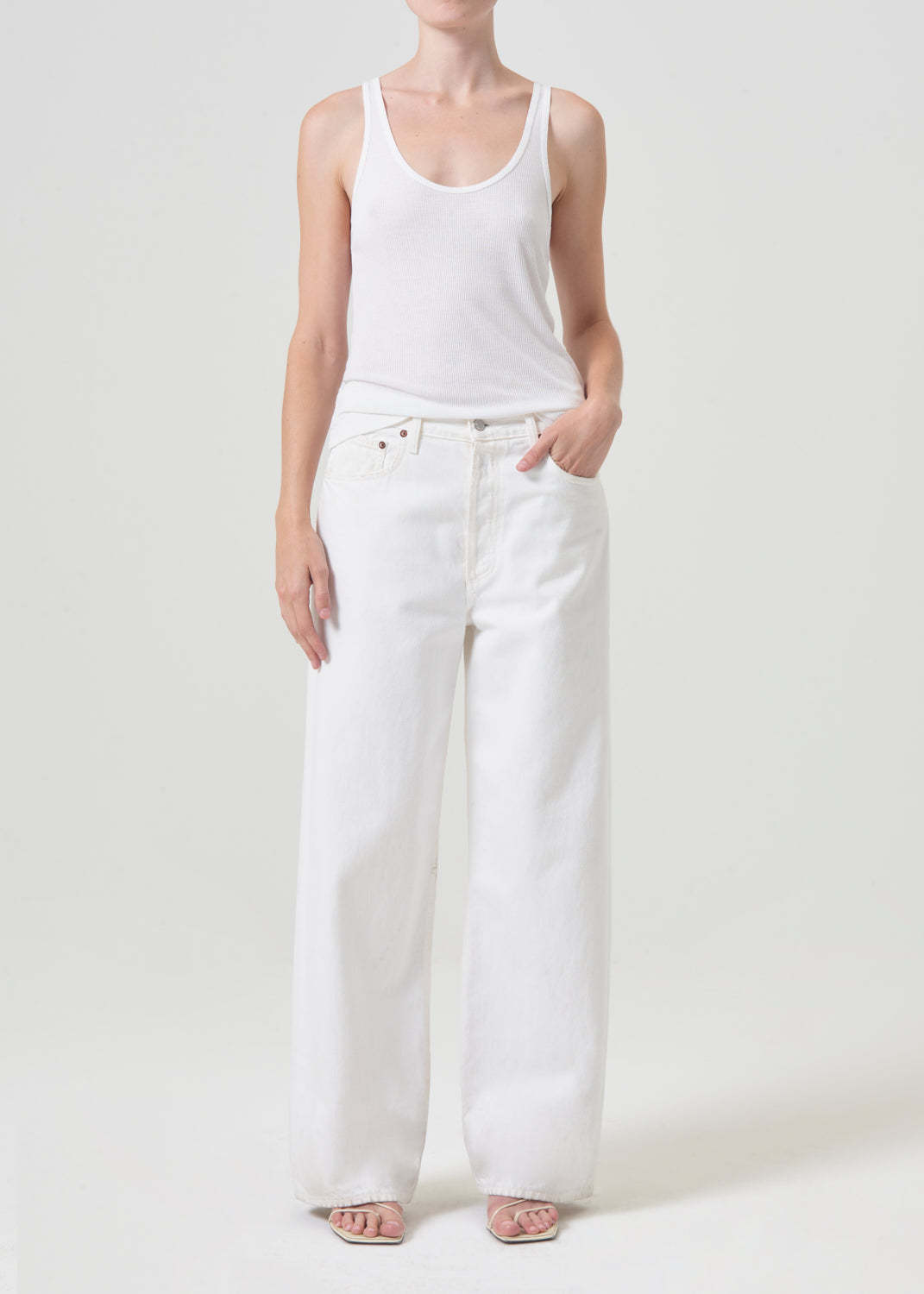 Agolde Straight Jeans Pants In White