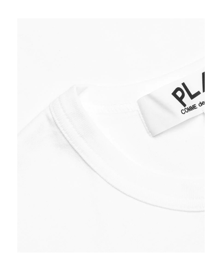 Comme Des Garçons Play White Double Hearts At Back T-shirt In White
