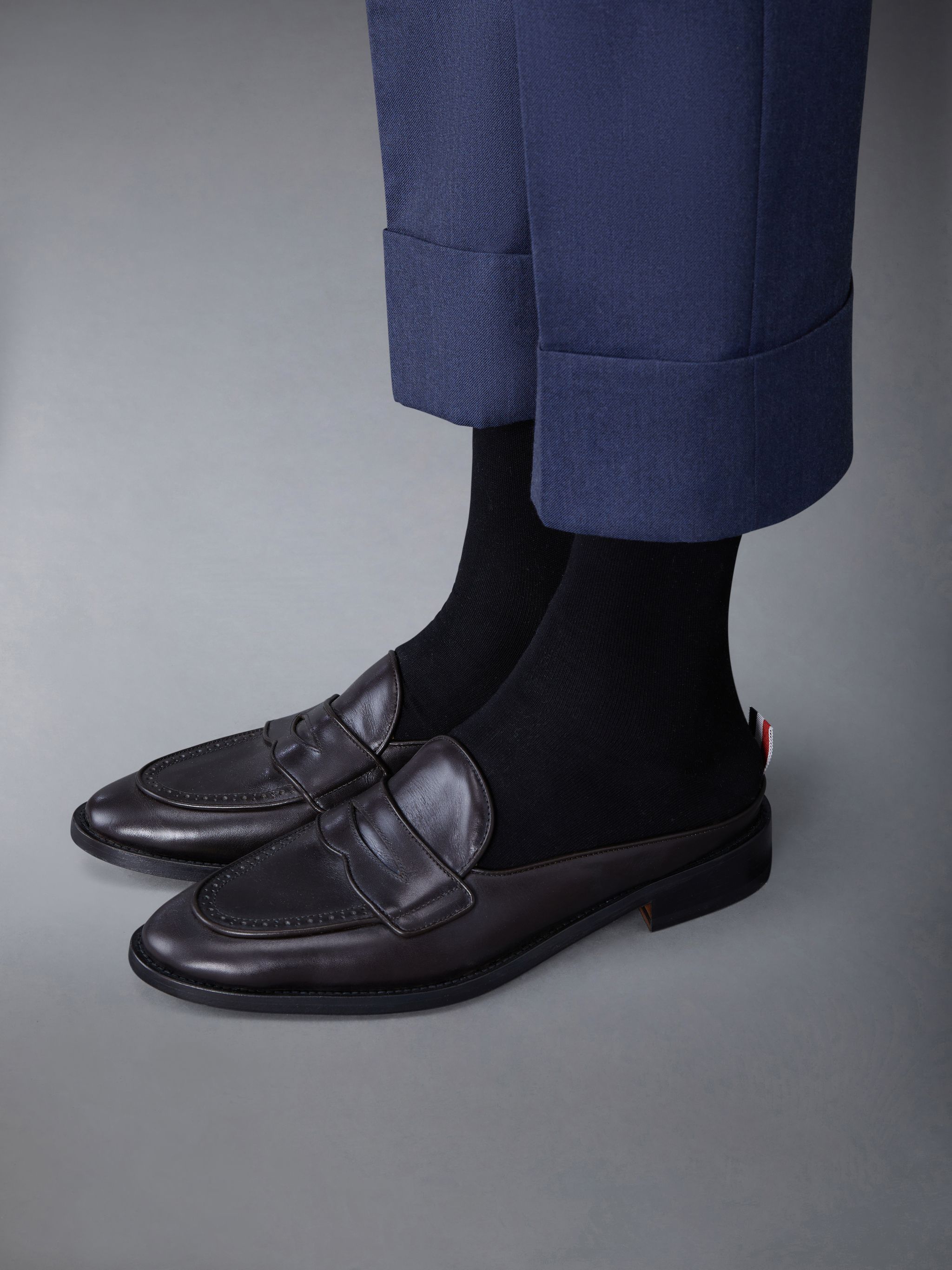 Thom Browne Varsity Slip-on Penny Loafers In Black