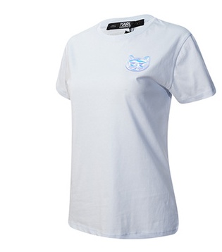 Shop Karl Lagerfeld White Logo T-shirt