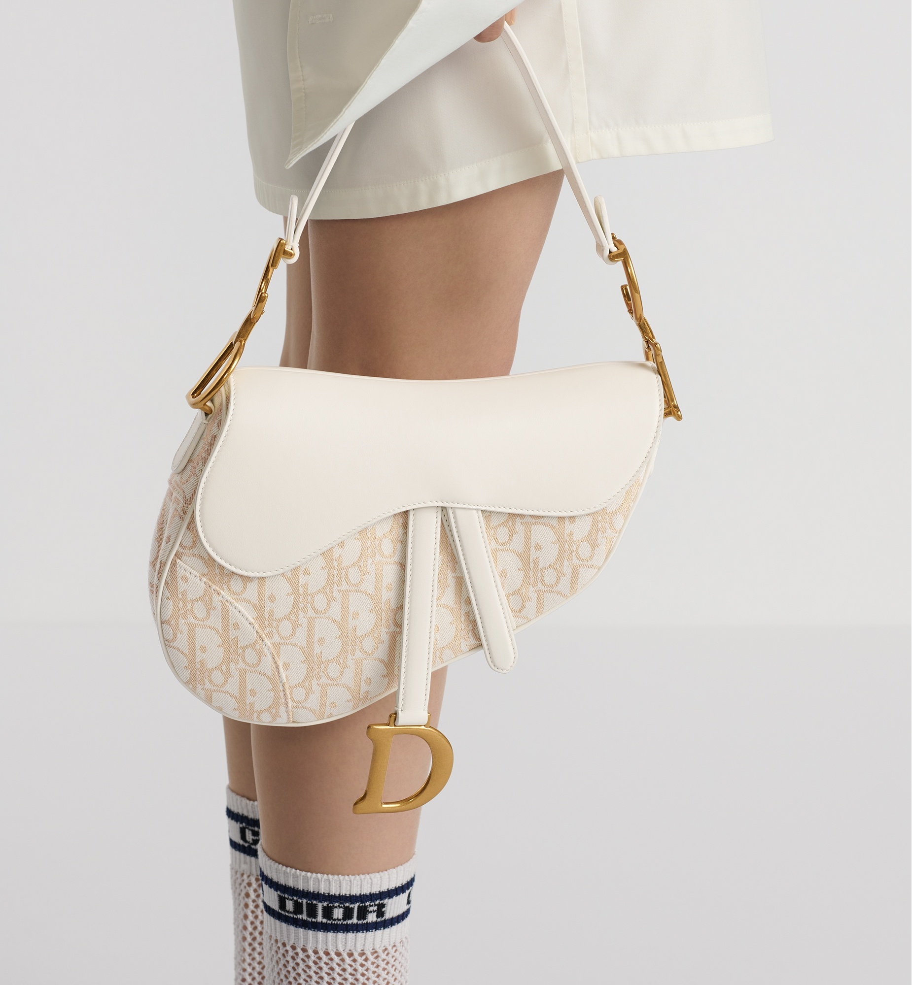 Dior Flip Shoulder Bag In White