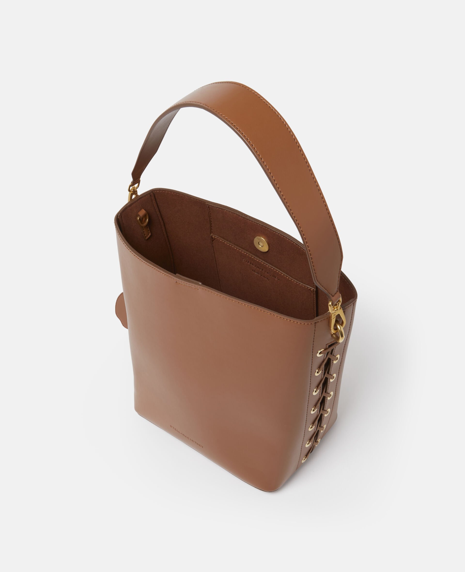 Stella Mccartney Frayme Bucket Bag In Brown