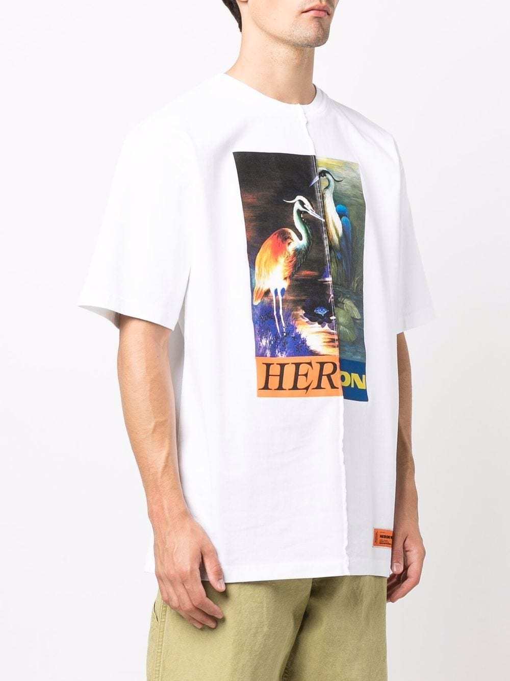Heron Preston Split Heron Print T-shirt In White