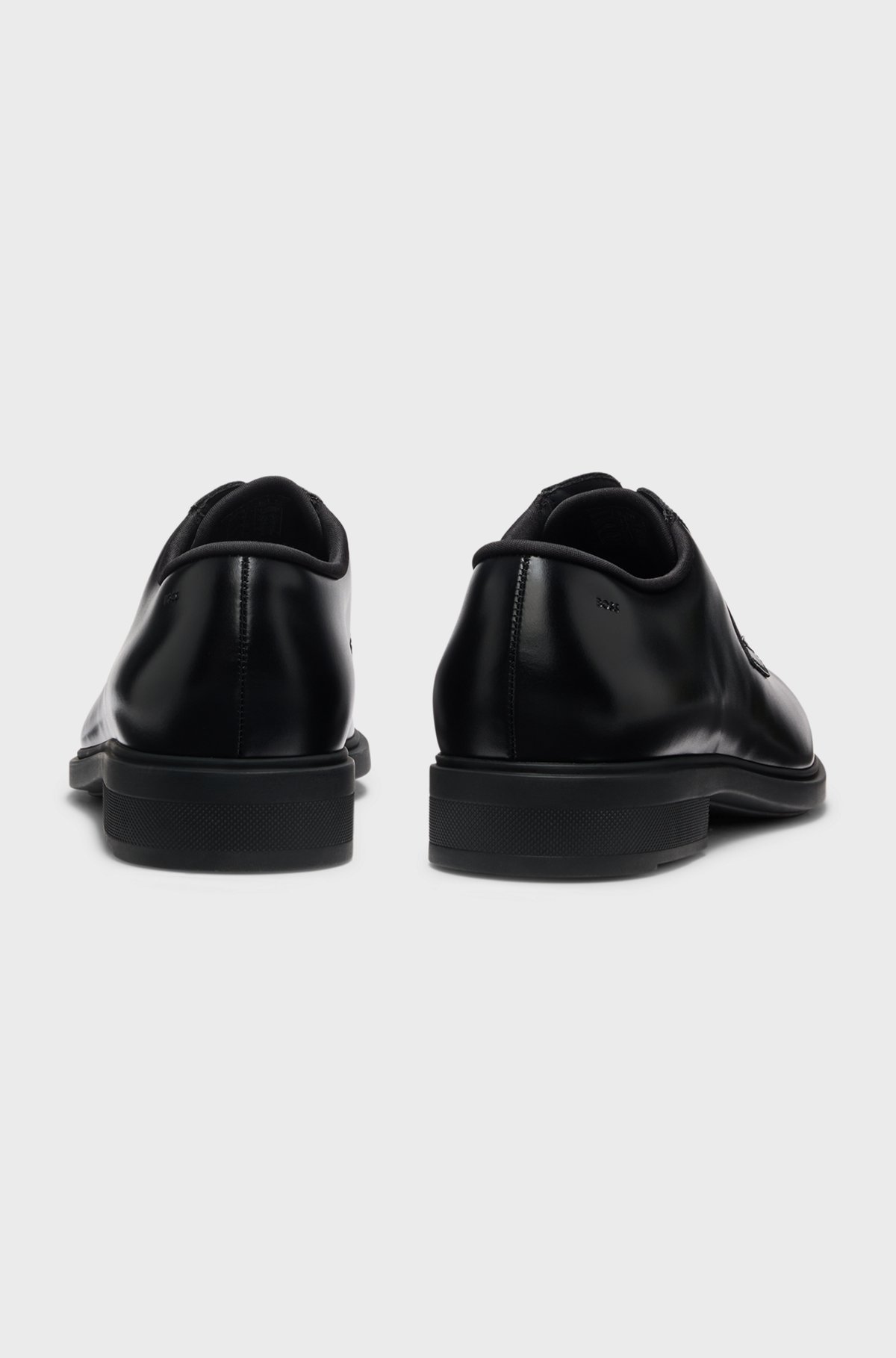 Hugo Boss Leather Derby Shoes In Black