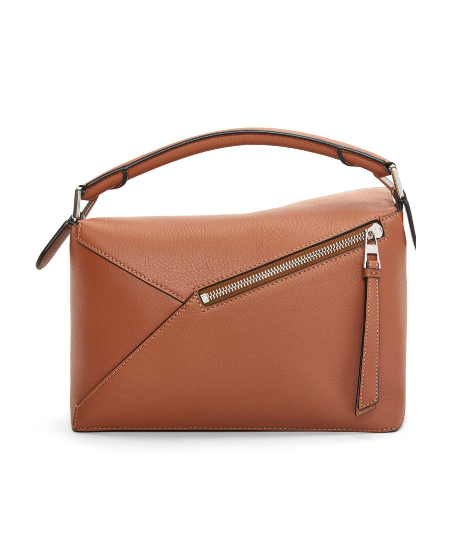 Loewe Small Puzzle Edge Leather Shoulder Bag In Brown