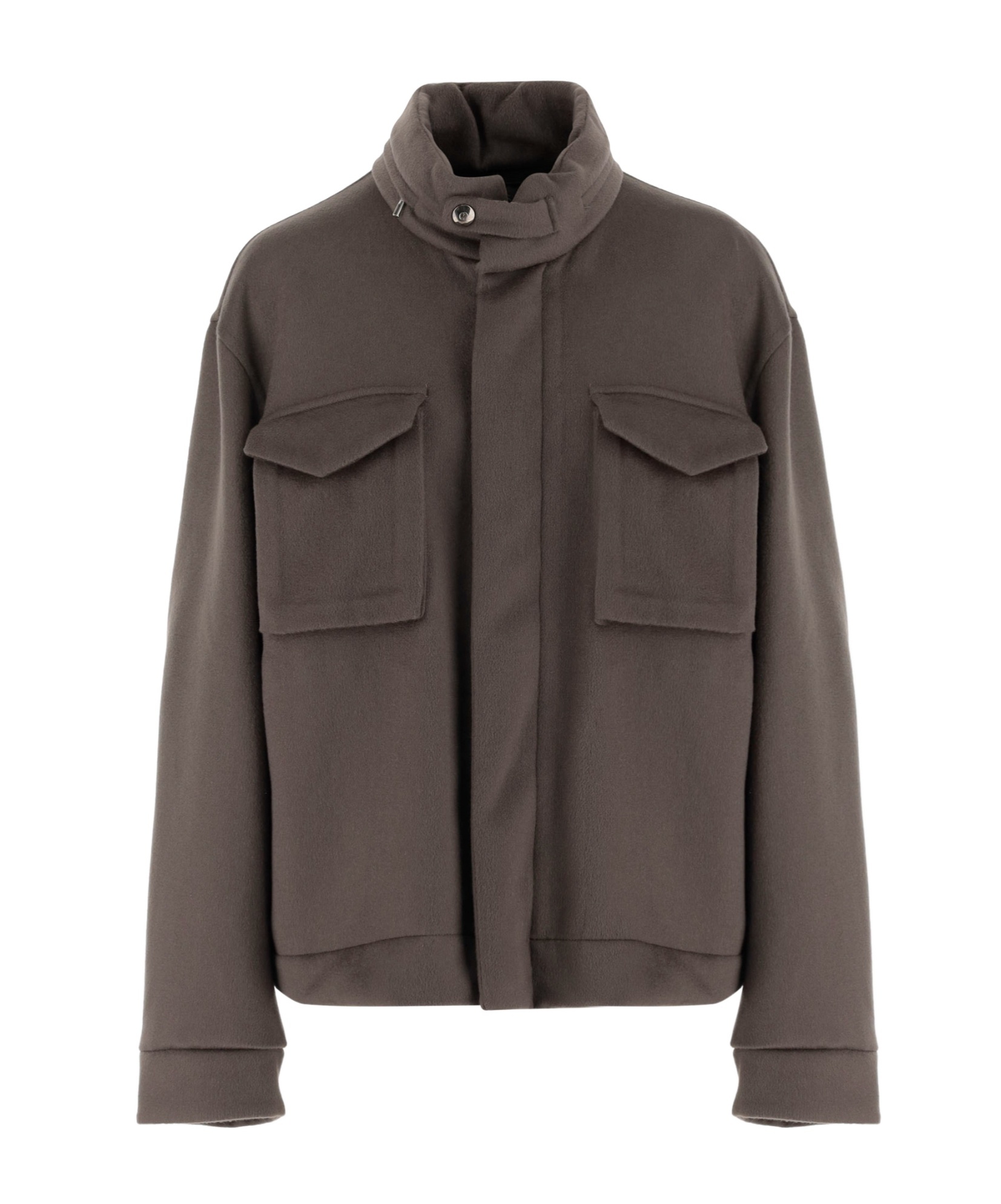 Giorgio Armani Flap-pocket Cashmere-blend Jacket In Brown