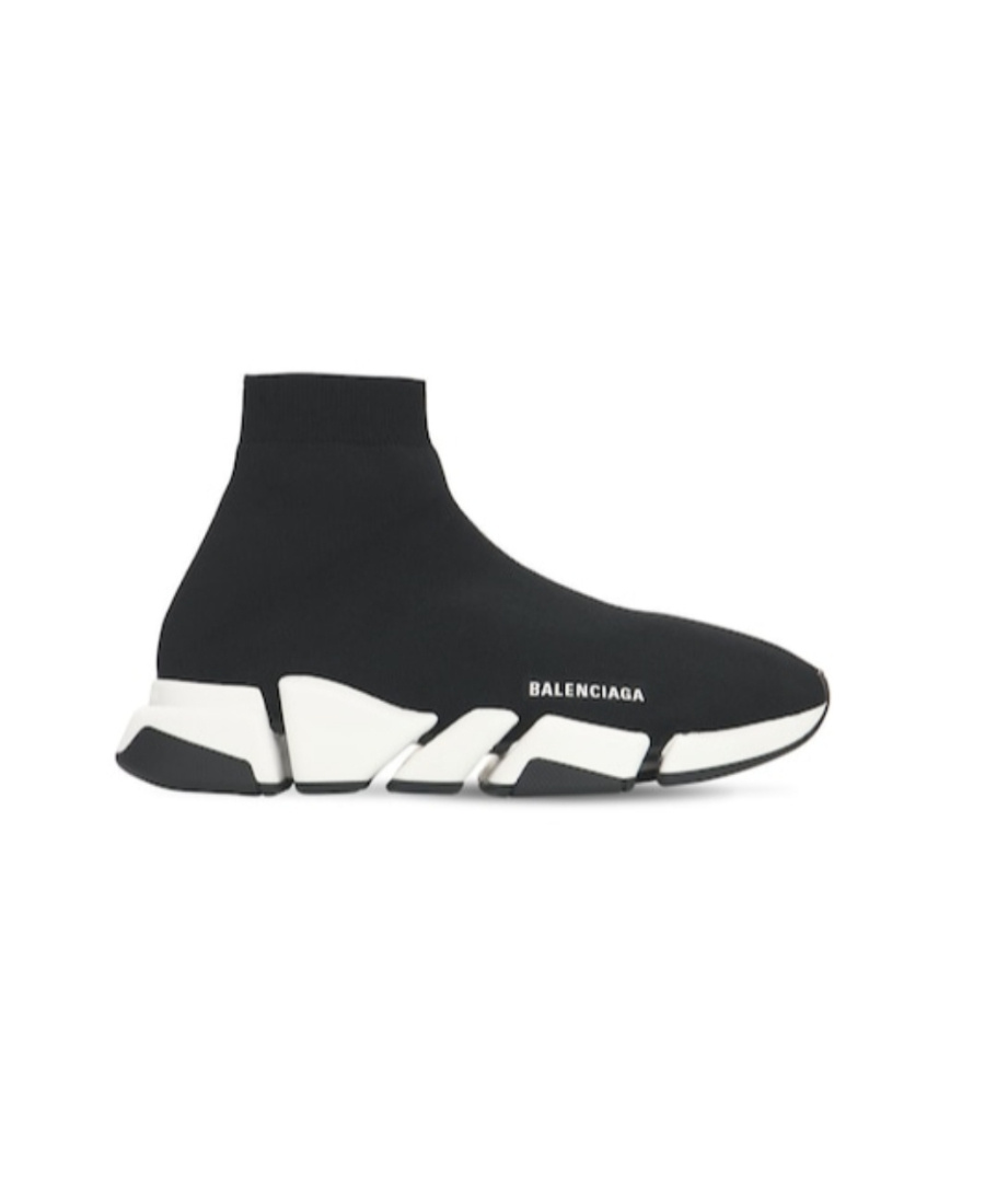 Balenciaga Black High-top Knitted Casual Sneakers