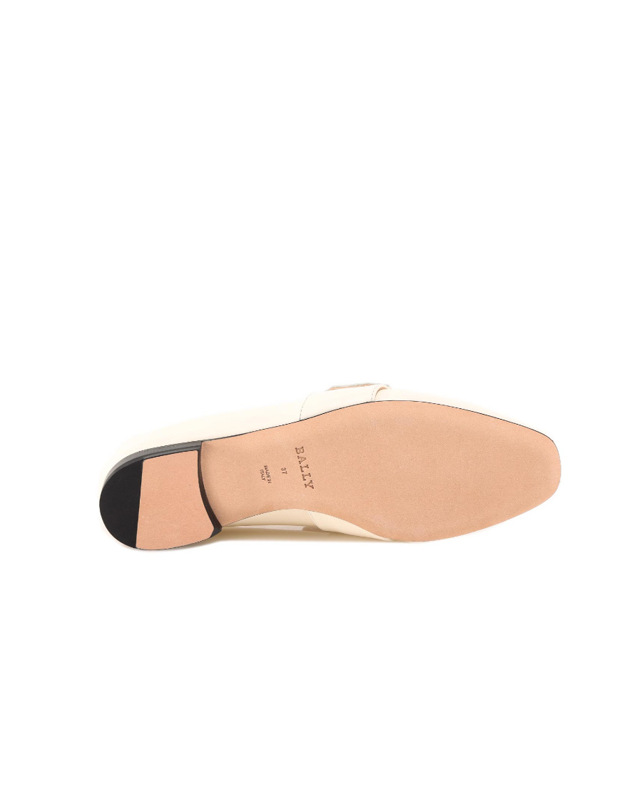 Bally Woman Loafers Ivory Size 8.5 Calfskin In Nude