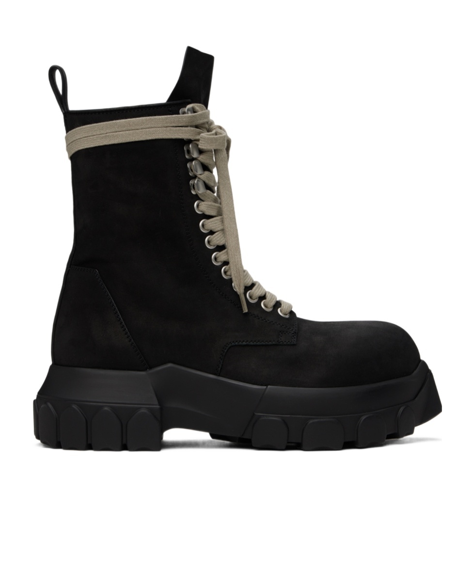 Rick Owens Lacing Short Boots In Black