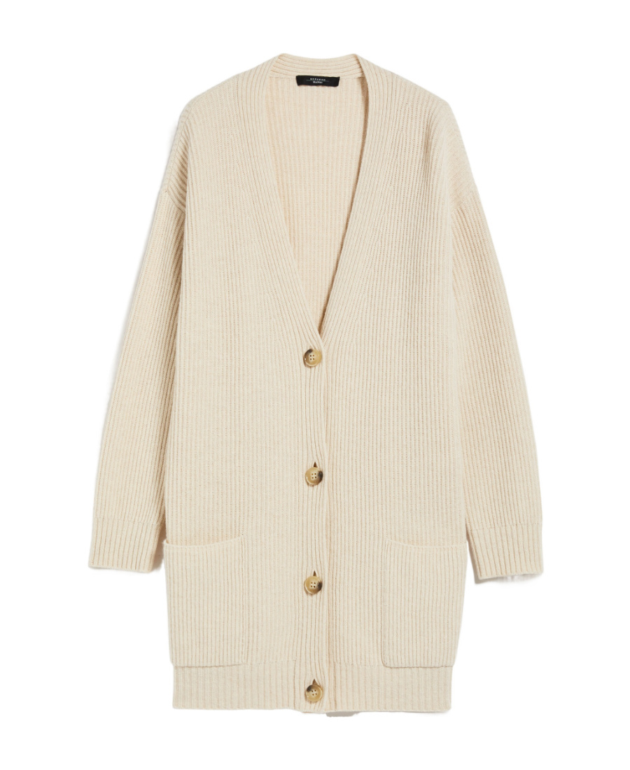 Weekend Max Mara V-neck Wool Cashmere Sweater In Nude