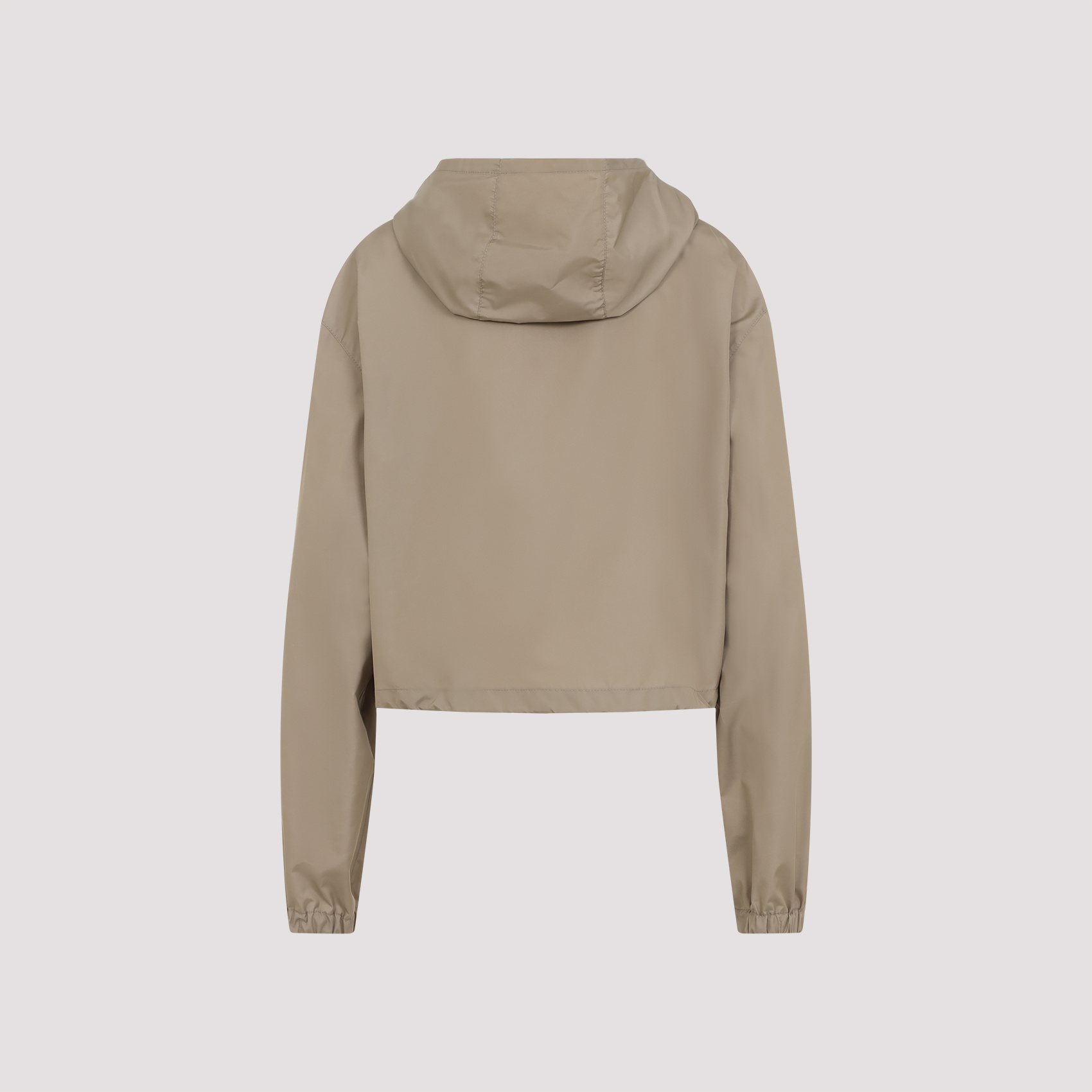 Miu Miu Logo Zip-up Jacket In Nude