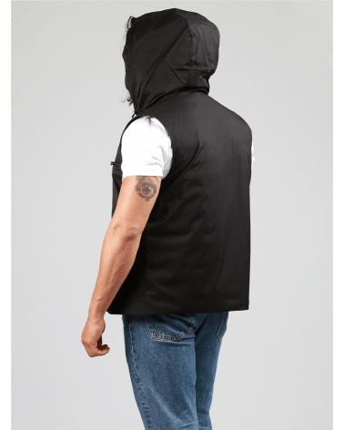 Shop Moncler Hooded Padded Gilet Jacket In Black