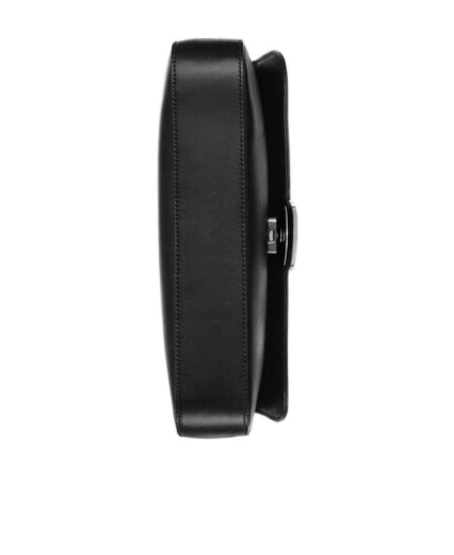 Gucci Foldover-top Leather Shoulder Bag In Black