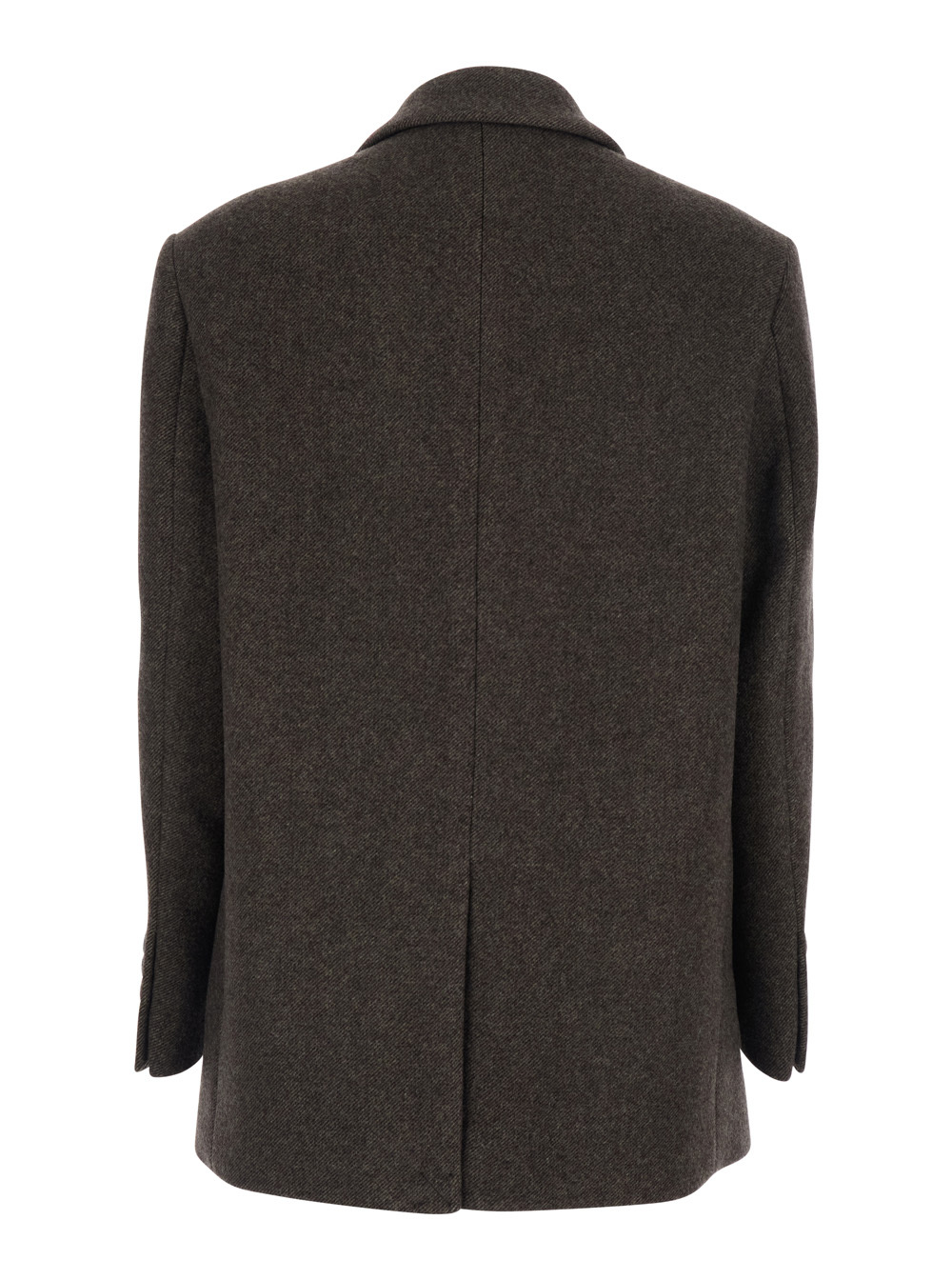 Dunst Grey Single-breasted Jacket With Notched Revers In Cashmere Woman In Black