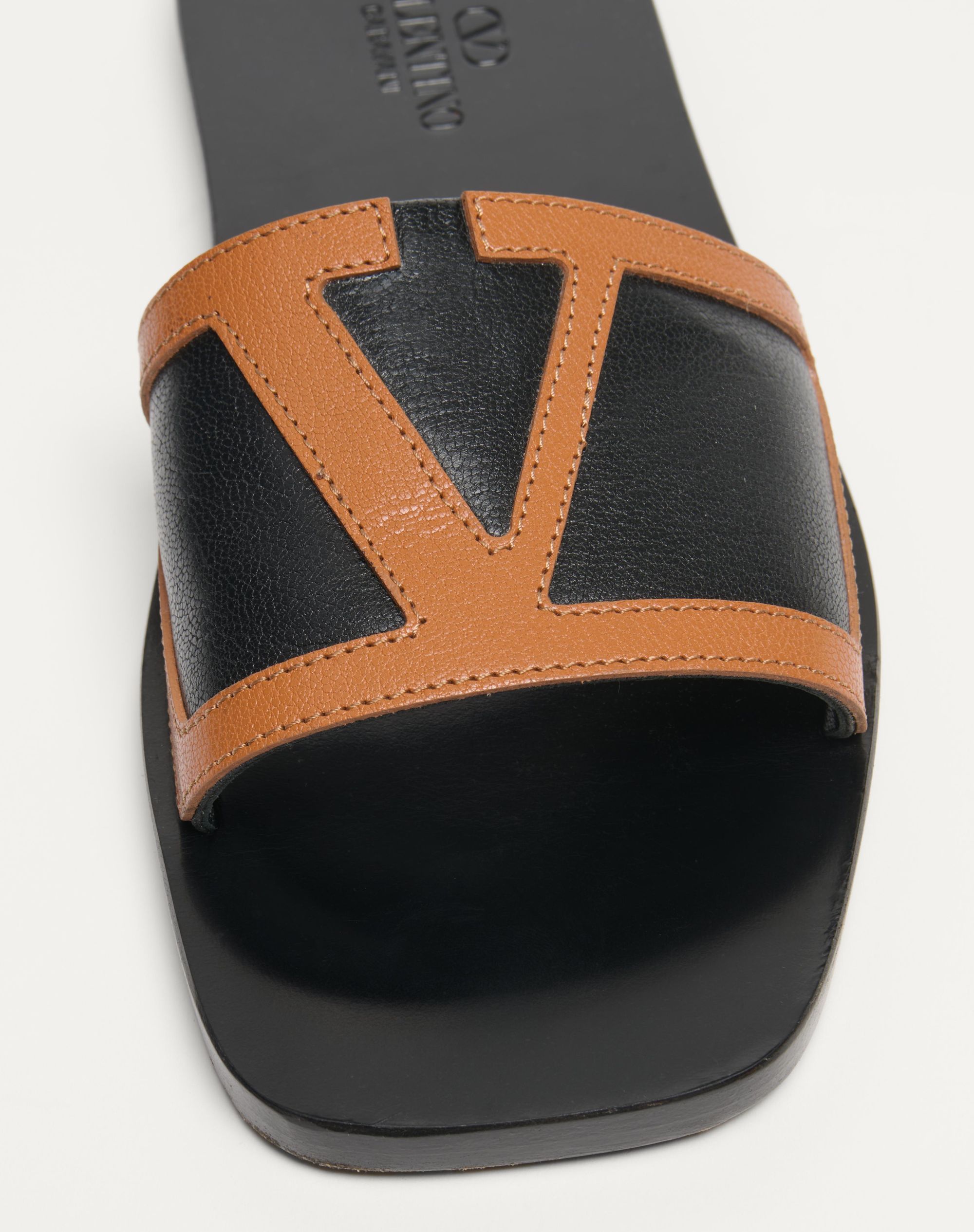 Shop Valentino Viva Superstar Slide Sandal In Nappa Leather In Black