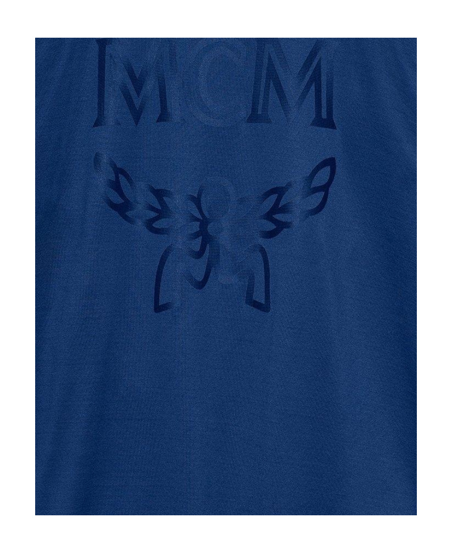 Mcm Round-necked Logo T-shirt In Blue
