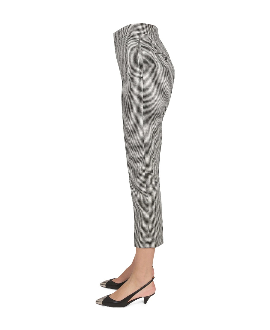 Isabel Marant "sioliran" Checkered Pattern Cropped Trousers In Gray
