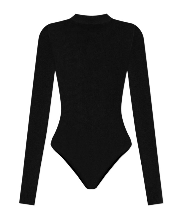 Alaïa Round-collar And Long-sleeved Jumpsuit In Black