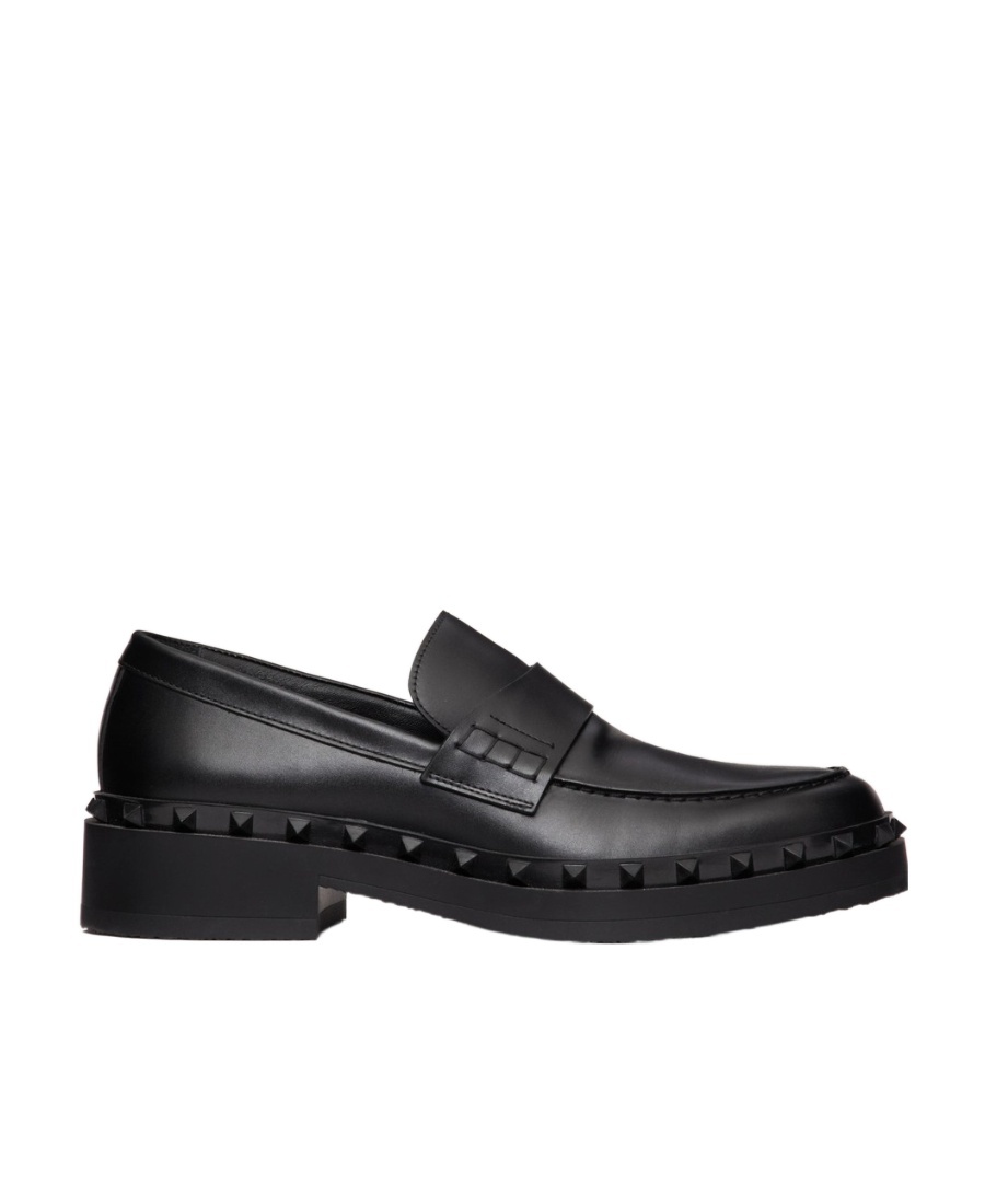 Valentino Garavani Rockstud M-way Calfskin Loafer In Black