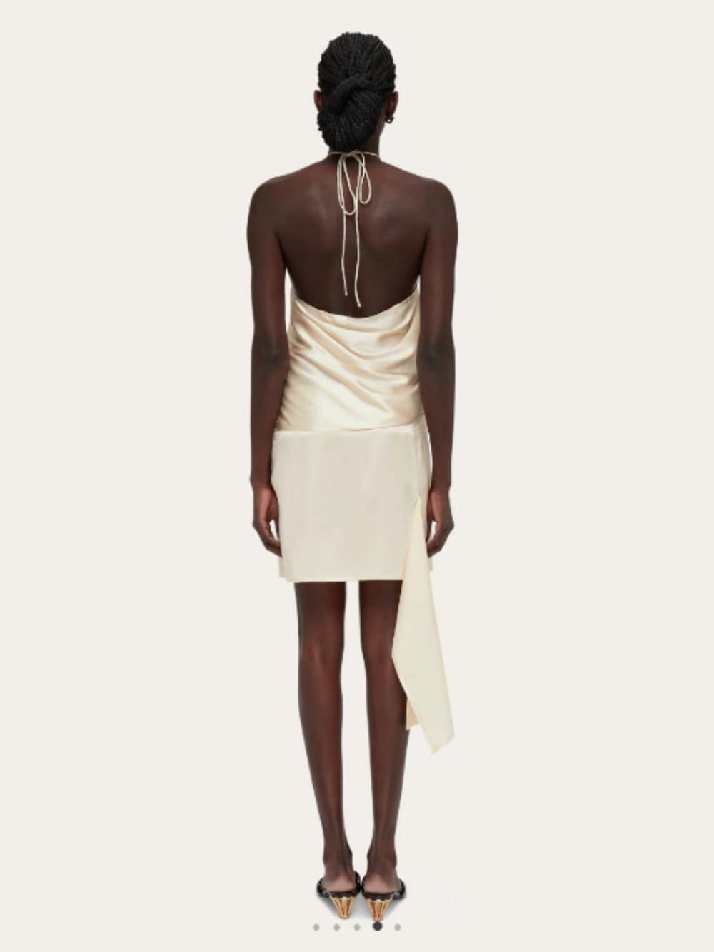 Ferragamo Salvatore  Halterneck Satin Top In White
