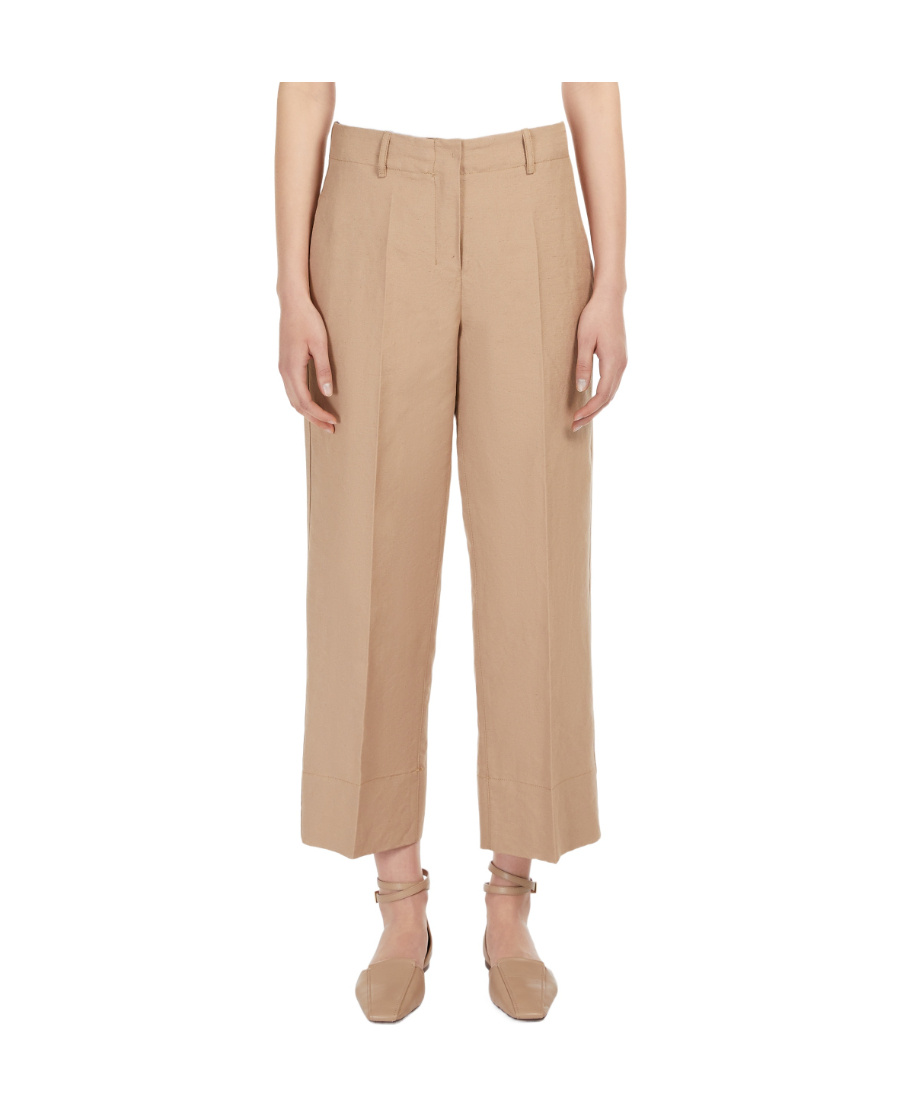 Max Mara Pleated Wool Casual Pants In Nude