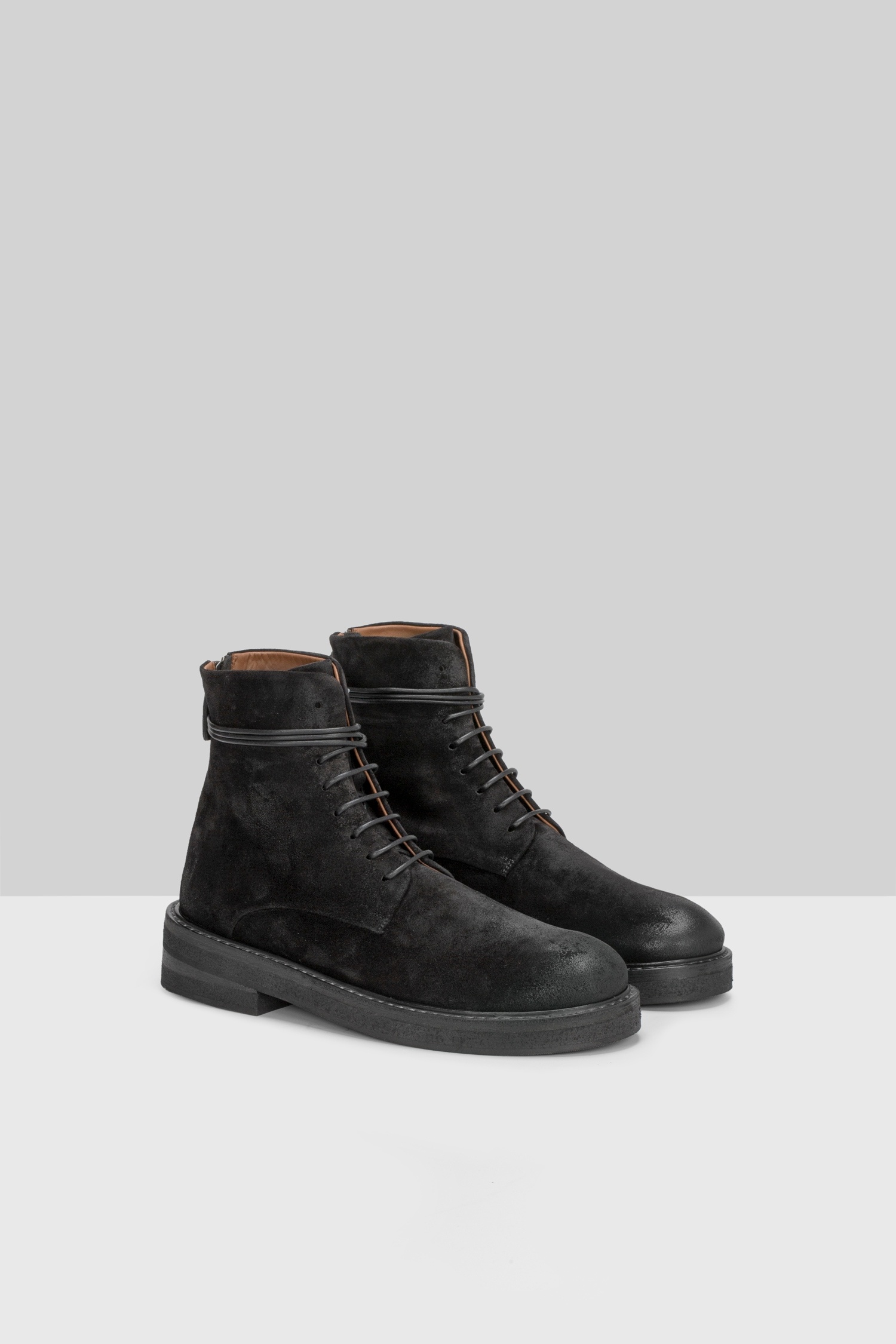 Marsèll Wrap Ankle Round Toe Textured Boots In Black