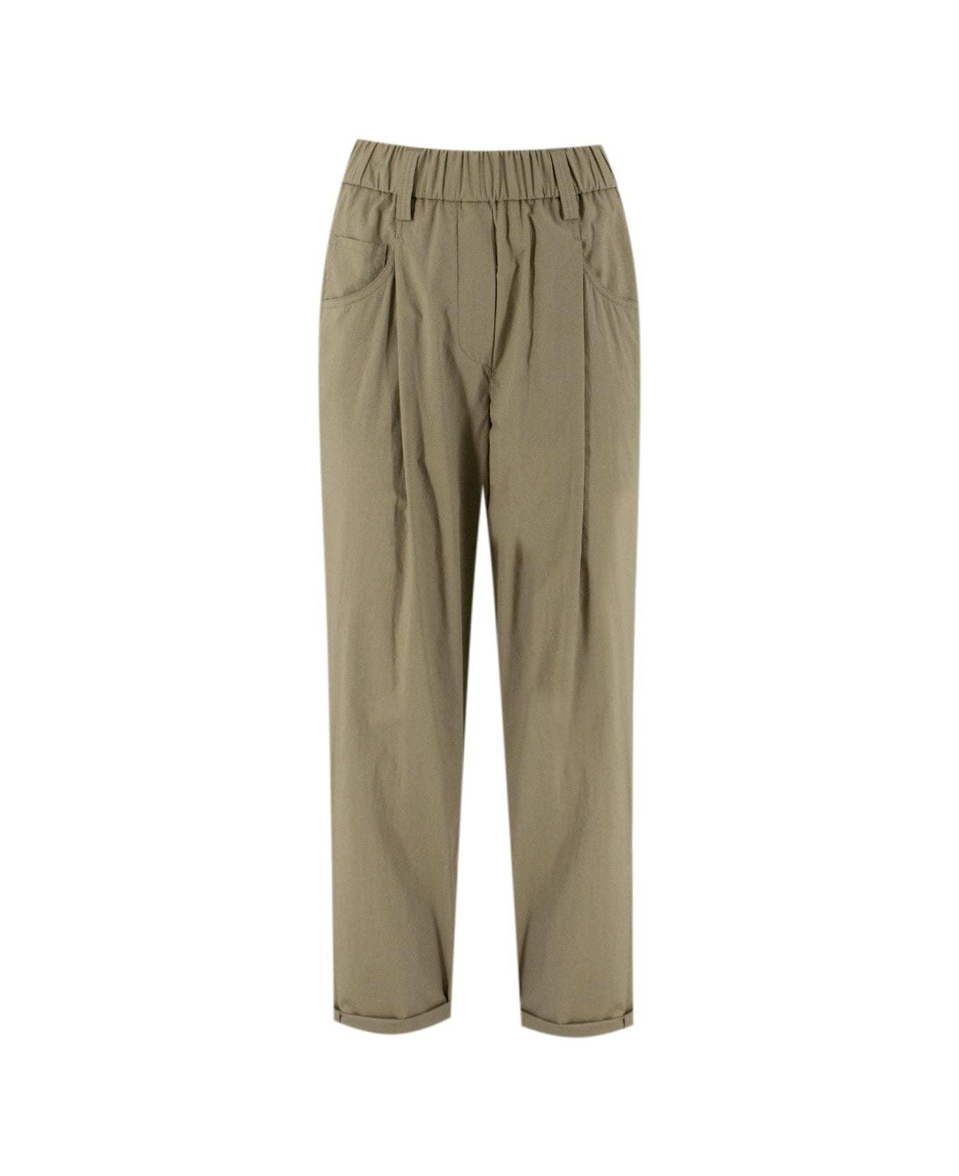 Brunello Cucinelli Elastic Waist Sweatpants In Green