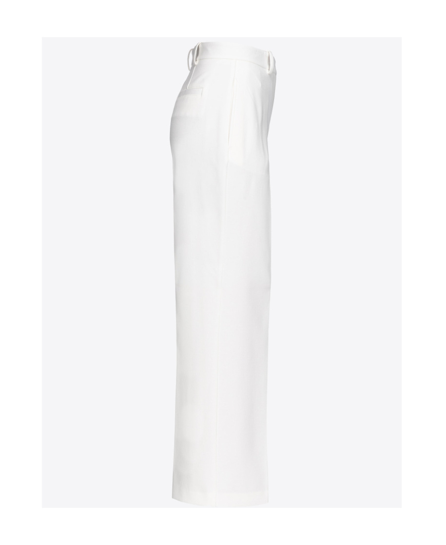 Pinko Cropped Straight-leg Trousers In White